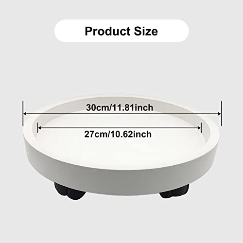 Itechpanda Outdoor Roll Around Plant Caddy With Wheeled Planter Pallet, Heavy Duty Plant Tray Round Planter Trolly For Moving Large Potted Trees,Ceramic Heavy Plants (Small) #TOP1