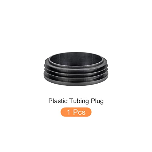 Image of METALLIXITY Round Post End Caps (3.54 inchx0.98 inch) 1pcs, Plastic Tubing End Cap Plug - for Decoration Furniture, Handrail Stair, Black