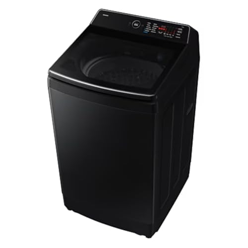 Image of Samsung 12 kg 5 Star AI Wash Top Load Washing Machine with Heater, Eco Bubble, BubbleStorm, Dual Storm Pulsator, Soft Close Lid, Black Caviar (WA80F12B6B, 2025 Model)
