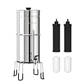 ICEPURE 2.25G Gravity-fed Water Filter System with Sight Glass Spigot, 4 Filters and Stand, Reduce Microplastics, Lead & Total PFAS, for Home, Camping, Off-Grid, Emergencies, King Tank Series
