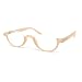 Bottom Half Plastic Rim Round Oval Powered Reading Glasses Beige +4.0