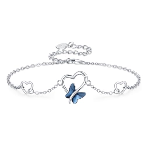 Image of Dragonfly Bracelet 925 Sterling Silver Butterfly Bracelet Adjustable Celtic Moon Bracelet Irish Celtic Jewelry Gifts for Women