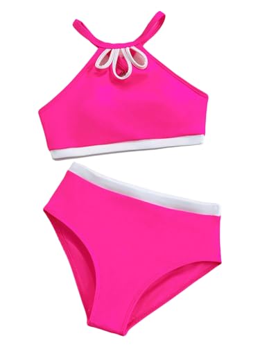 Milumia Girl's Swimsuit Two Piece Cut Out Halter Bikini Set Summer Beach Swimwear