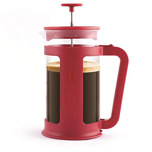 Image of Bialetti Coffee Press Smart, French Press for coffee or tea, borosilicate glass container, dishwasher safe, 1 ml - 34 Oz (8-cup), Red