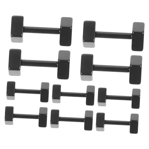 FRCOLOR 10個 チタン製??耳? メンズ レディース ファッション性派スクエア型ゲージ風スタッドイヤリングシンプル多用途