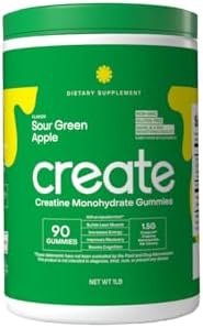 5000mg Creatine Monohydrate Gummies Form... 16 Creatine Monohydrate Gummies for Men & Women - Boost Focus, Strength, and Endurance, Anti-Melting Formula, Vegan, Gluten-Free, Non-GMO, 1.5 Gram Creatine per Gummy (Sour Green Apple, 90 ct)