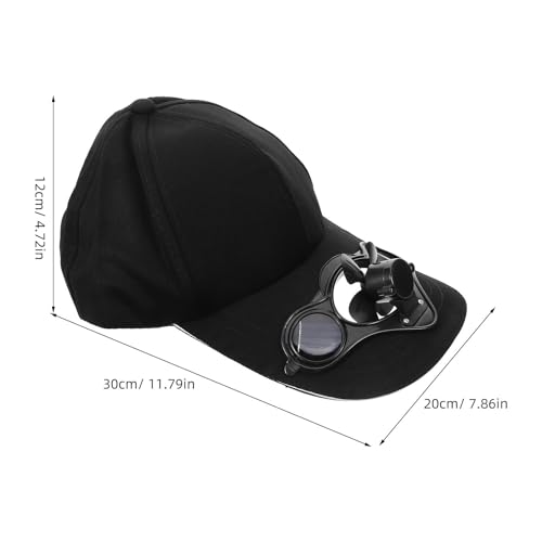 Gorra de béisbol negra con ventilador solar de algodón para verano 2