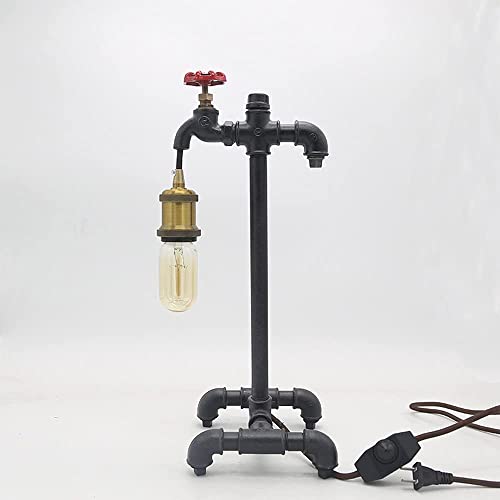 Lampe d'étude E27 industrielle en acier avec interrupteur à clé pour éclairage de bureau