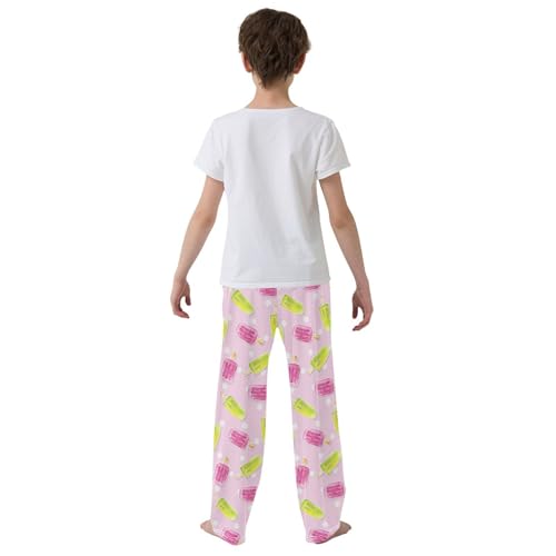 Watercolor Ice Cream Pink Boys Pants for Kids Jogger Pants with Pockets S-XL3
