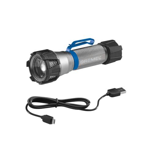 Dremel HSFL-01 4V USB Rechargeable Cordless Flashlight with 500 Lumens and 3 Light Modes, Grey