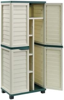 6ft Beige Plastic Garden Storage Utility Shed Cabinet with shelves