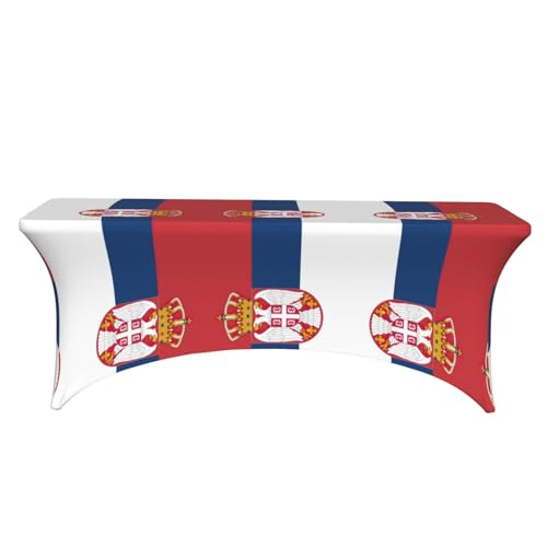 Nappe de table drapeau Serbie 1,8m en élasthanne extensible lavable - 3