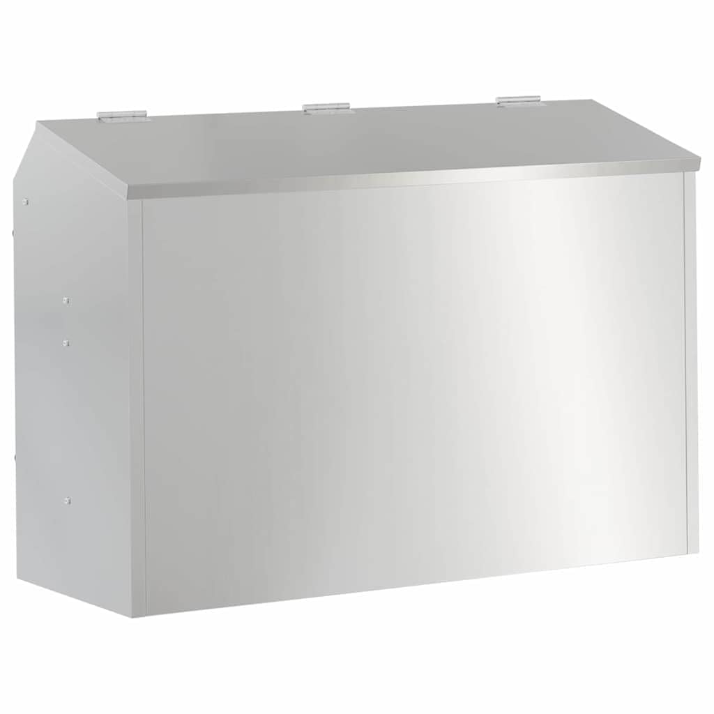 Futterautomat für Kaninchen aus verzinktem Stahl – Futterspender und Heuraufe für Kleintiere, robuste Futterstation für drinnen und draußen, 64,5 x 25,5 x 45,5 cm, Silber