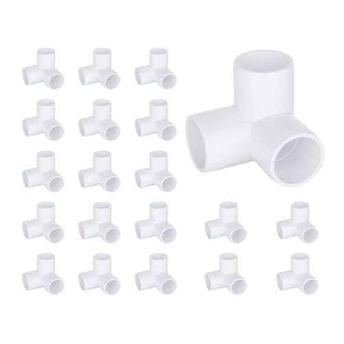 20-Pack 3 Way Pvc Fittings 1/2 Inch, Furniture Grade Pvc Pipe Connector Elbow For All Diy Structure And Frames