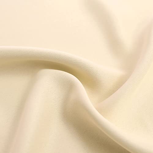 Image of Beige Blackout Curtains with Sheer 54 Inches - Double Layered Short Blackout Curtains with Voile Sheer Drapes for Kids /Girls Bedroom Nursery Living Room, Biscotti Beige, 2 PCs