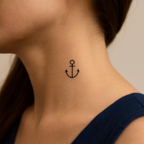 Tatuaggio NAUTICO - Temporalis® | Tatuaggi temporanei uomo donna, tatuaggi finti vegani e waterproof - Certificato UE - Dura 1-2 settimane [ Tattoo Ancora di nave ]