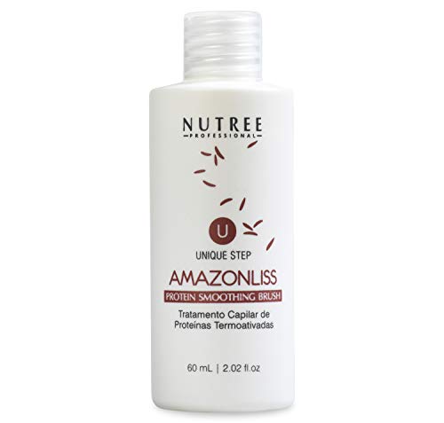Hair Straightening Brazilian Protein Treatment 1 Step Amazonliss Protein Smoothing Brush 2.02 Fl.oz
