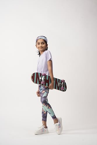 Image of Girls Active Sports Wear Solid Skinny Fit Leggings and T-shirt Polyester Set /Sets For Multi-Sports Gym Yoga Dance Gymnastics & Running(4 TO 14 YRS)