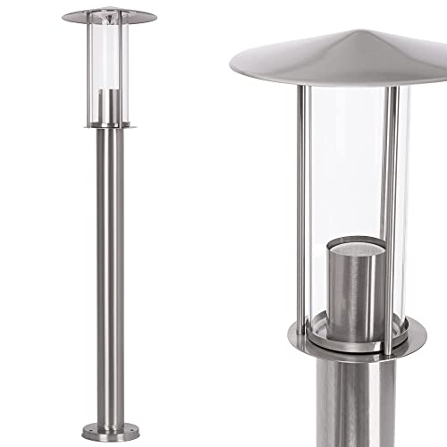 max K O M F O R T Aussenleuchte Standleuchte Wegeleuchte Standlampe Gartenleuchte Edelstahl Glas E27 Fassung 258-800