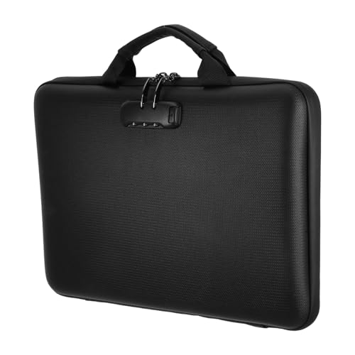 Zerodeko Paquet à Documents Ignifugé Verrouillable avec 13 Pochettes, Organiseur Accordéon Portable en Eva Noir pour Bureau, Maison et Voyage, Boîte de...