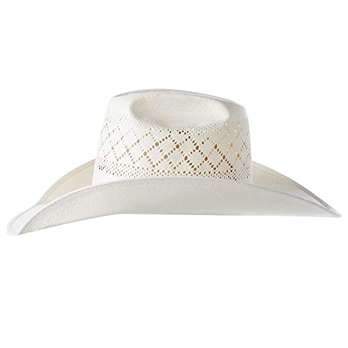 Ivory Double Diamond Open Crown 4 1/2" Brim Straw Cowboy Hat4
