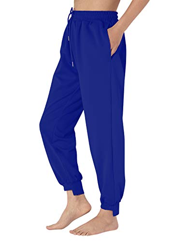Pantalon de jogging femme bleu Match #645 ajusté avec cordon contre le relâchement de la taille