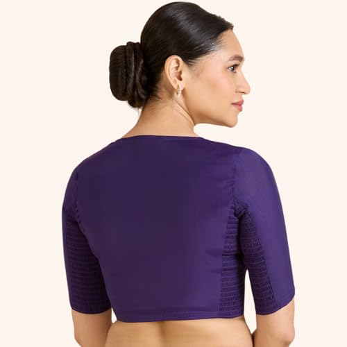 Image of Studio Shringaar Women's Cotton Stretchable (Smocked) Readymade Saree Blouse with Underarm Sweat Pads (Pack of 14 Pads)