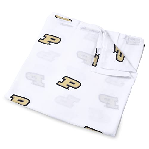 Image of Three Little Anchors Purdue University 100% Cotton Muslin Swaddle Blanket 47x47in