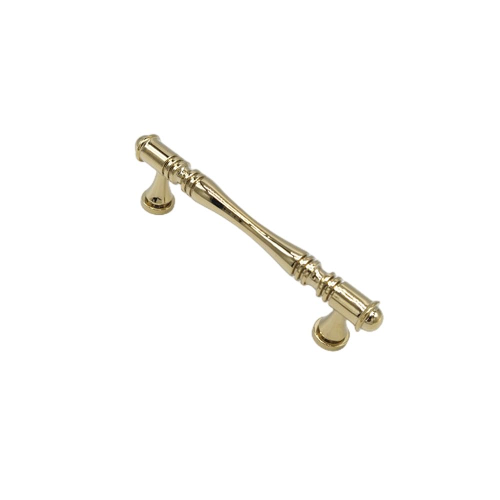 Tiradores de armario de muebles de latón, tiradores de cajón de armario de armario cromado, tiradores de puertas de cocina, herrajes brillantes, oro brillante, 96mm