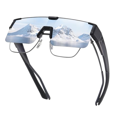 Image of HAOLOTA Fit Over Glasses Sunglasses for Men, Wrap Around Sunglasses for Driving Cycling Outdoors UV Protection