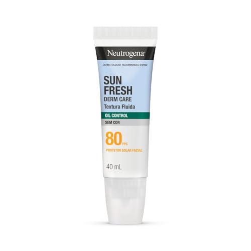 Neutrogena Sun Fresh Derm Care Oil Control Fluido, Sem Cor, FPS 80, 40mL