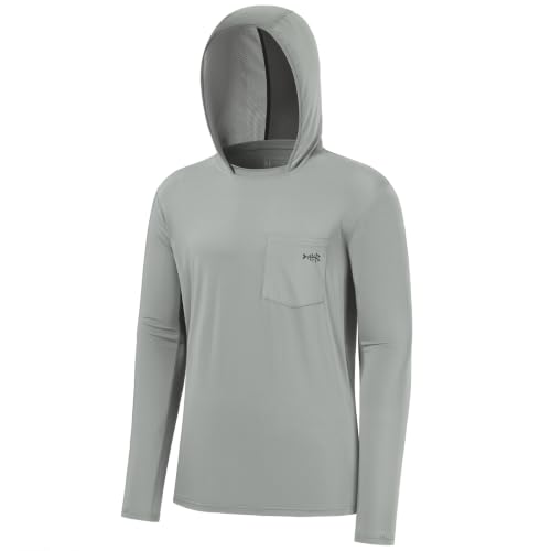Image of BASSDASH Men's UPF 50+ Fishing Hoodie Shirts with Chest Pocket Lightweight UV Sun Protection Long Sleeve Hiking Sports FS34M