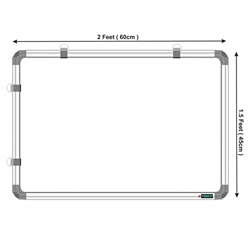 YAJNAS White Board 1.5X2 Feet Non-Magnetic Double Sided Whiteboard & Chalkboard Both Side Writing Board with 2 whiteboard Markers + 1 White Board Duster - Set of 4 Items (Image - 2)
