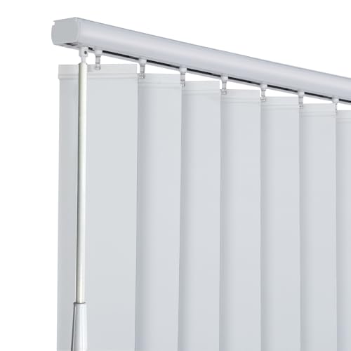 Cordless Vertical Window Blinds for Home, 98% Blackout Window Shades for Sliding Glass Windows, Made to Order, 40'-160' Wide, Woven White