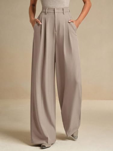 Image of KOTTY Womens Solid Straight fit Pleated Front Office Wear Pant