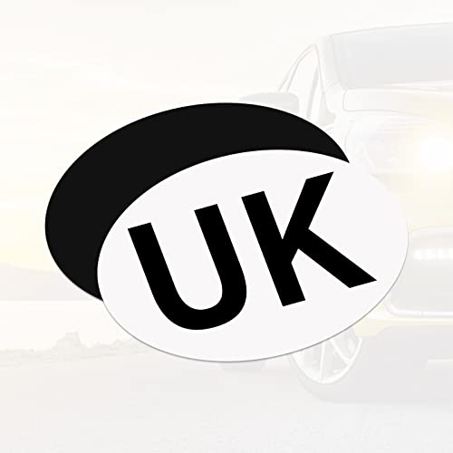 UK Magnetic Car Stickers for Europe, Cloudgree Extra Thick 1.1mm UK Oval Stickers Waterproof Self Adhesive Magnet UK Plate Stickers for Cars, Vans, Trucks (2 Pack)