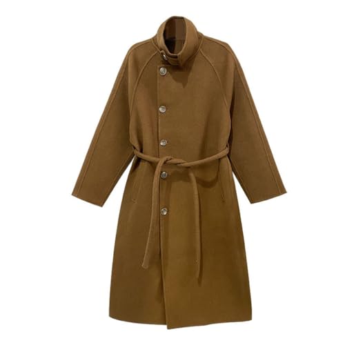 Manteau d'hiver long en tweed pour femme idéal pour les sorties citadines stylées