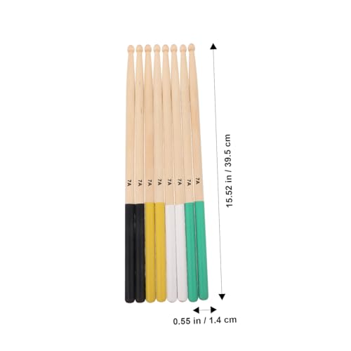 Kit de 4 pares de baquetas de percusión de arce miniatura 3