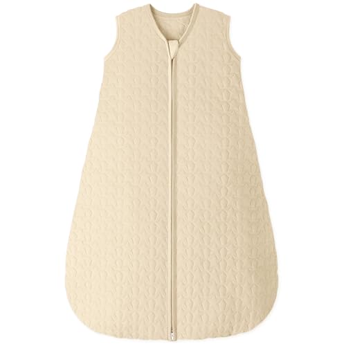 Image of Unnivoll Baby Sleep Sack 6-12 Months 1.0 Tog Baby Wearable Blanket Cotton Sleeping Sack Quilted Baby Sleep Bag with 2-Way Zipper for Infant Newborn Yellow
