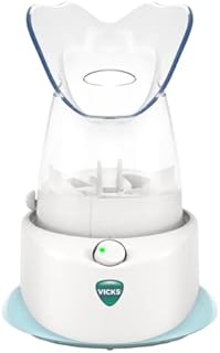 Vicks Personal Steam Inhaler, V1200, Face Steamer or Inhaler with Soft Face Mask for Targeted Steam Relief, Aids with Sinus Problems, Congestion, Cough, Use with Soothing Menthol Vicks VapoPads