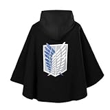 Japanese Anime Cloak Scouting Legion Freedom Cloak-Black/Green-Embroidery Pattern (US, Alpha, X-Large, Regular, Regular, Black)