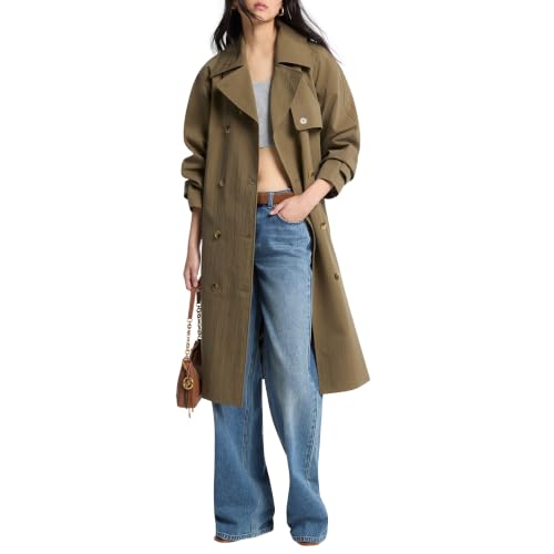 Michael Kors Women's Double Breasted Oversize Belted Trench Coat