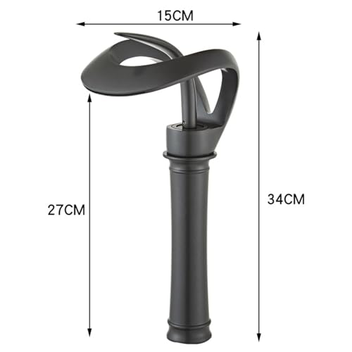 Robinet de lavabo monotrou cascade pour vasque moderne chaud froid - 2