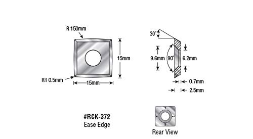 Amana Tool - RCK-15 Solid Carbide 4 Cutting Edges Insert Knife General Purpose Wood, Chipb