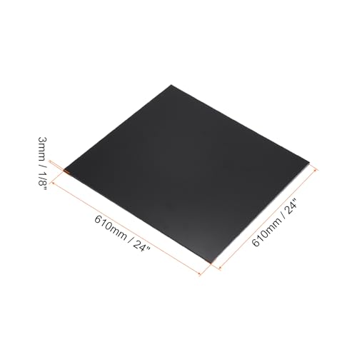 Image of 24 inch x 24 inch x 1 /8 inch HDPE Plastic Sheet, High Density Polyethylene Sheet Cutting Board Black Solid Block, [for DIY, Home Floor]