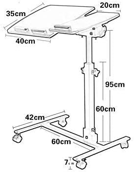 Height Adjustable Mobile Laptop Stand Desk Rolling Cart Table Multifunction Workstation Adjustable Desk