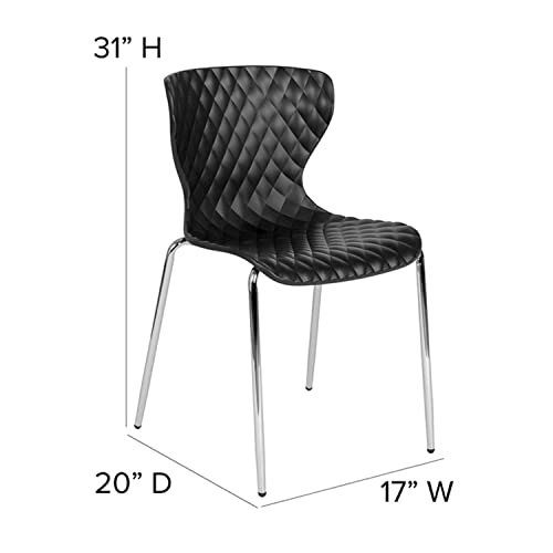 Flash Furniture Lowell Contemporary Design Black Plastic Stack Chair #TOP1