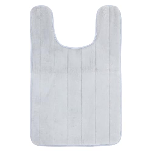 SOLUSTRE U���^�g�C���t���A�}�b�g 50×80cm �V���o�[�O���[ �R�[�����t���[�X �|���G�X�e���� ����~�ߐ݌v �g�щ\ �o�X���[���p �g�C�� ����