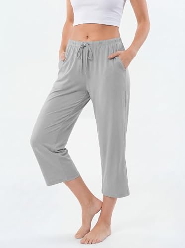Image of Sexy Basics Women's Capri Lounge Pants | Stretch Comfort Soft Bottoms | Drawstring & Pockets | Multi Packs & Colors