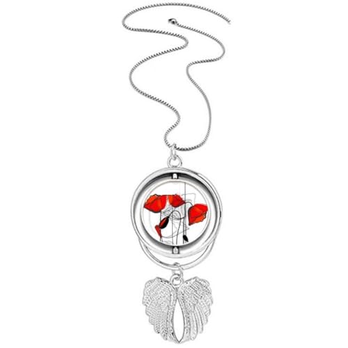 Collier ailes d'ange fleur rouge pour illuminer vos tenues d'été